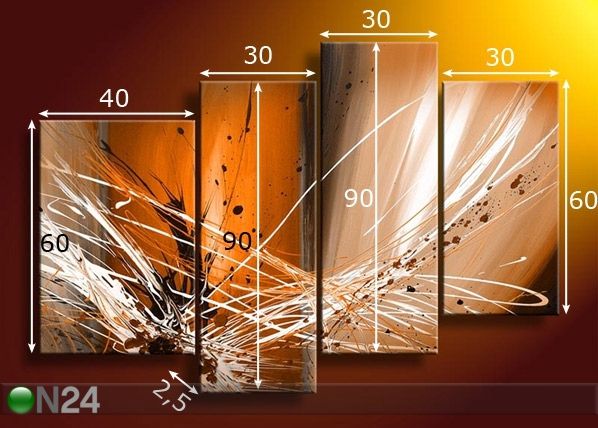 Õlimaal lõuendil Pritsmed 115x130 cm mõõdud