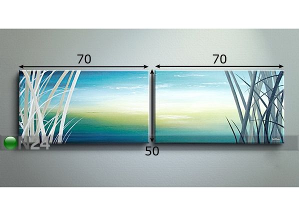 Õlimaal lõuendil Sea 50x140 cm mõõdud