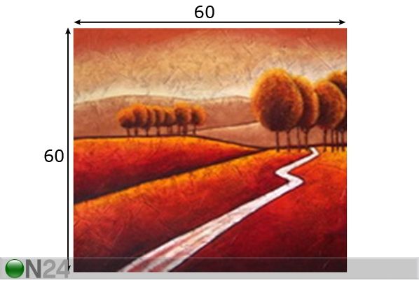Õlimaal lõuendil Tee 60x60 cm mõõdud