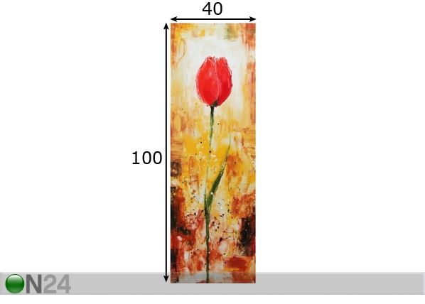 Õlimaal lõuendil Tulp 100x40 cm mõõdud