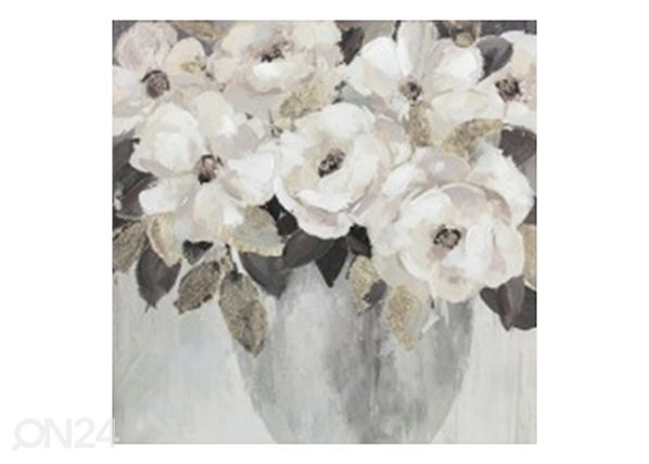 Õlimaal Valged lilled 80x80 cm