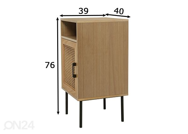 Öökapp 40 cm, naturaalne/must mõõdud