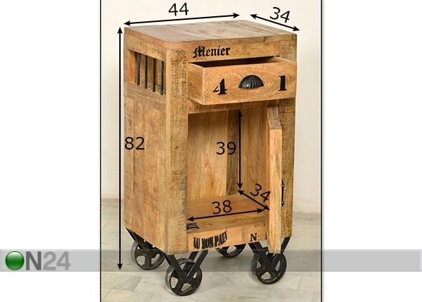 Öökapp Rustic mõõdud