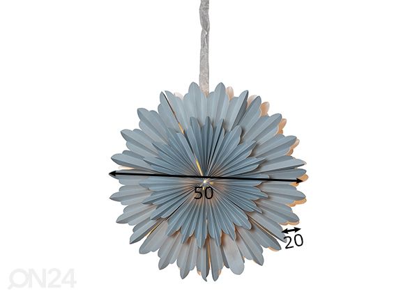 Paberist täht Crystal 50 cm, sinine mõõdud