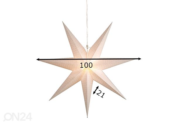 Paberist täht Dot 100 cm, valge mõõdud