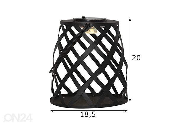 Päikesepaneeliga latern Calabria mõõdud