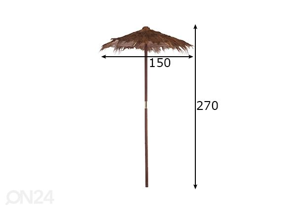 Päikesevari Cocoleaf Ø 150 cm mõõdud