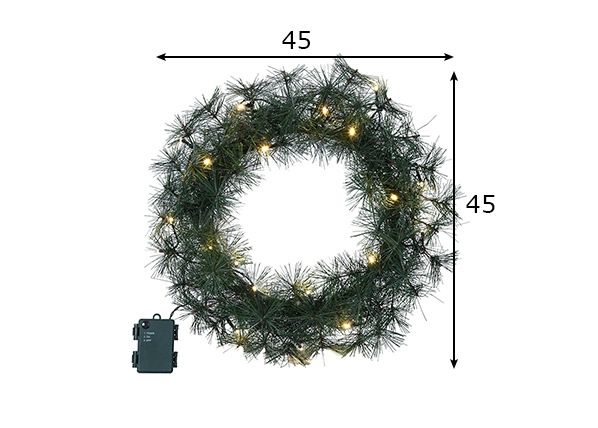 Pärg Furu LED tuledega Ø45 cm mõõdud