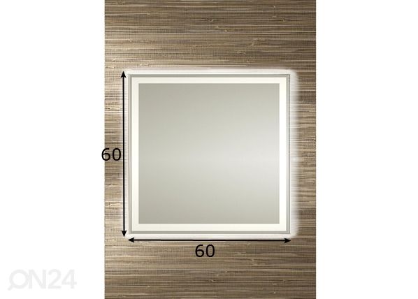 Peegel Gent LED 60x60 cm mõõdud