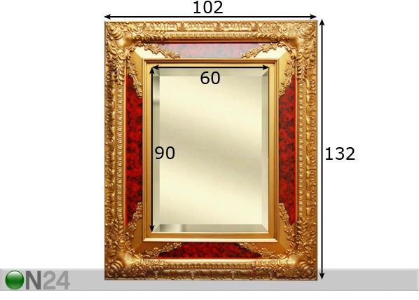 Peegel klassikalises raamis 132x102 cm mõõdud
