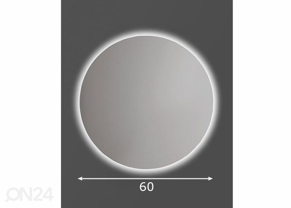 Peegel O Led Ø60 cm mõõdud