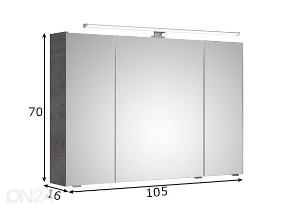 Peegelkapp 945 h70x105x16 cm mõõdud
