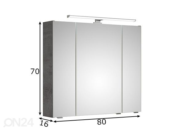 Peegelkapp 945 h70x80x16 cm mõõdud