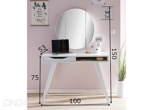 Peegliga tualettlaud Dressertable mõõdud