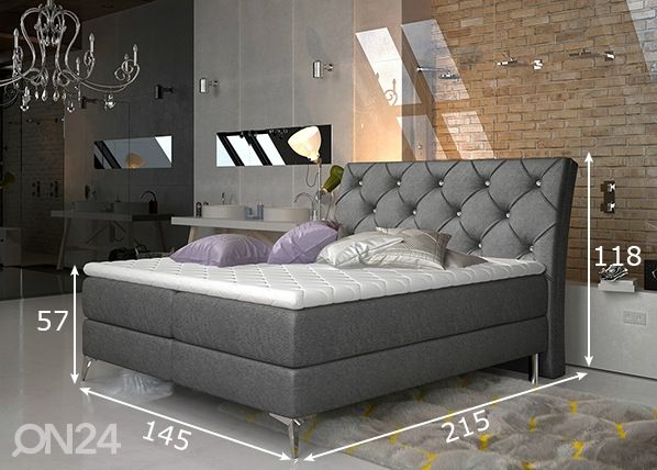 Pesukastidega kontinentaalvoodi 140x200 cm mõõdud