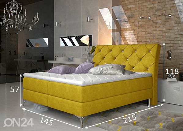 Pesukastidega kontinentaalvoodi 140x200 cm mõõdud