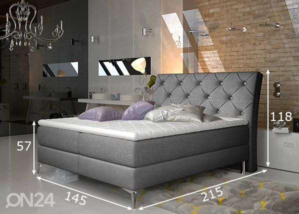 Pesukastidega kontinentaalvoodi 140x200 cm mõõdud
