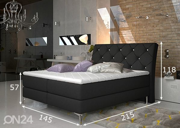 Pesukastidega kontinentaalvoodi 140x200 cm mõõdud