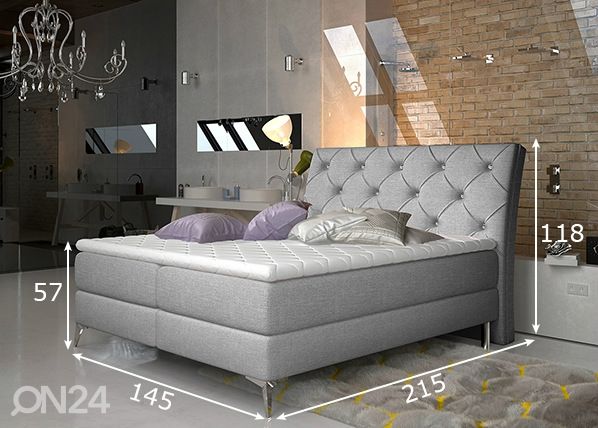 Pesukastidega kontinentaalvoodi 140x200 cm mõõdud