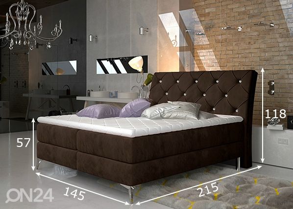 Pesukastidega kontinentaalvoodi 140x200 cm mõõdud
