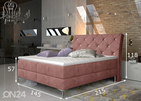 Pesukastidega kontinentaalvoodi 140x200 cm mõõdud