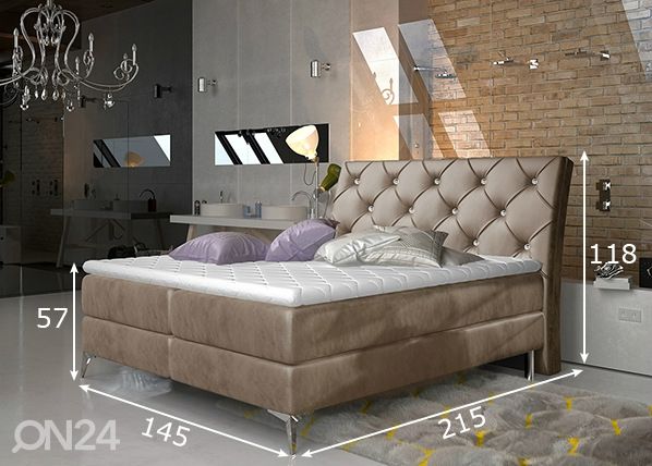 Pesukastidega kontinentaalvoodi 140x200 cm mõõdud