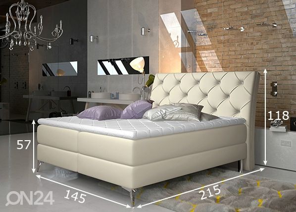 Pesukastidega kontinentaalvoodi 140x200 cm mõõdud