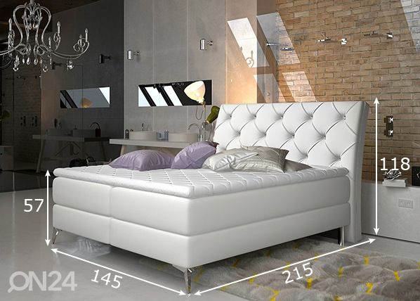 Pesukastidega kontinentaalvoodi 140x200 cm mõõdud