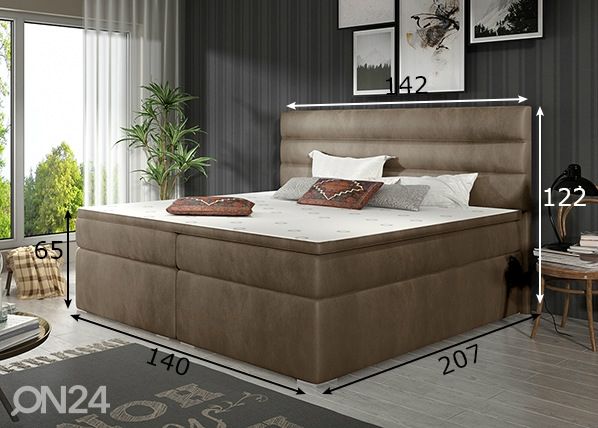 Pesukastidega kontinentaalvoodi 140x200 cm mõõdud