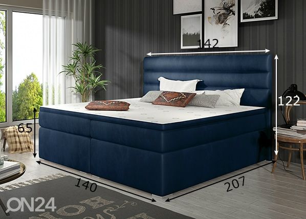 Pesukastidega kontinentaalvoodi 140x200 cm mõõdud