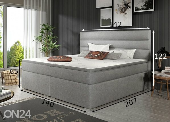 Pesukastidega kontinentaalvoodi 140x200 cm mõõdud