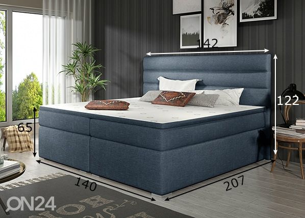 Pesukastidega kontinentaalvoodi 140x200 cm mõõdud
