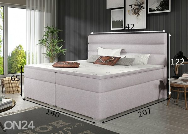 Pesukastidega kontinentaalvoodi 140x200 cm mõõdud
