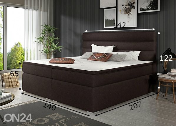 Pesukastidega kontinentaalvoodi 140x200 cm mõõdud