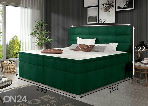 Pesukastidega kontinentaalvoodi 140x200 cm mõõdud