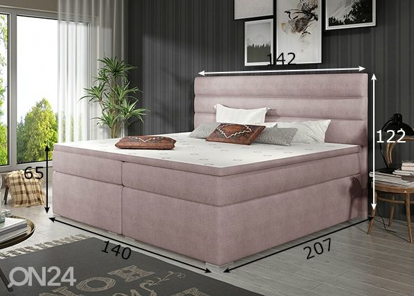 Pesukastidega kontinentaalvoodi 140x200 cm mõõdud
