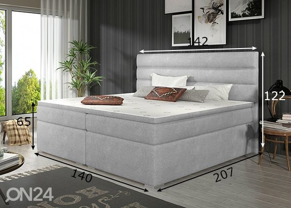 Pesukastidega kontinentaalvoodi 140x200 cm mõõdud