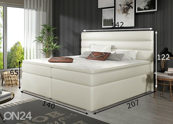 Pesukastidega kontinentaalvoodi 140x200 cm mõõdud