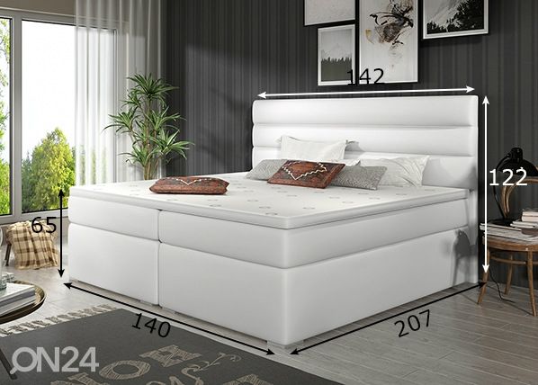 Pesukastidega kontinentaalvoodi 140x200 cm mõõdud