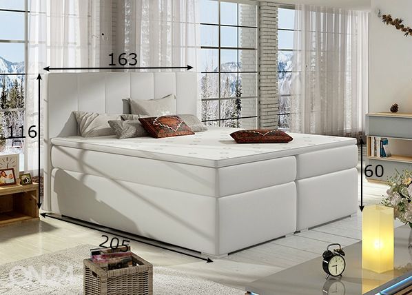Pesukastidega kontinentaalvoodi 160x200 cm mõõdud