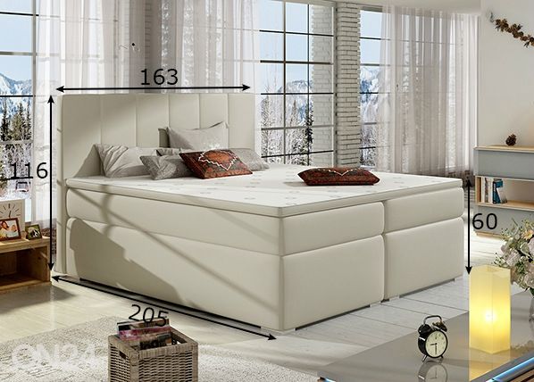 Pesukastidega kontinentaalvoodi 160x200 cm mõõdud