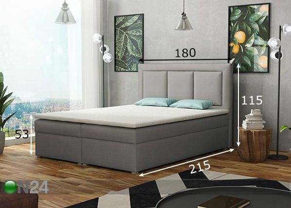 Pesukastidega kontinentaalvoodi 180x200 cm mõõdud