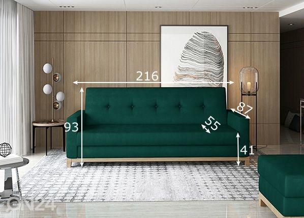 Pesukastiga diivanvoodi Selene mõõdud