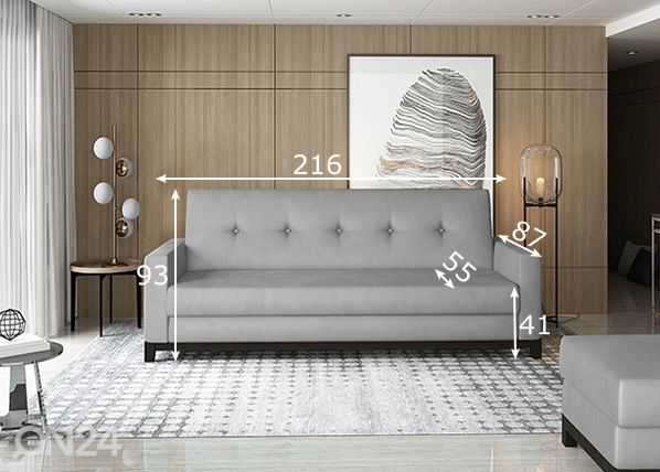 Pesukastiga diivanvoodi Selene mõõdud