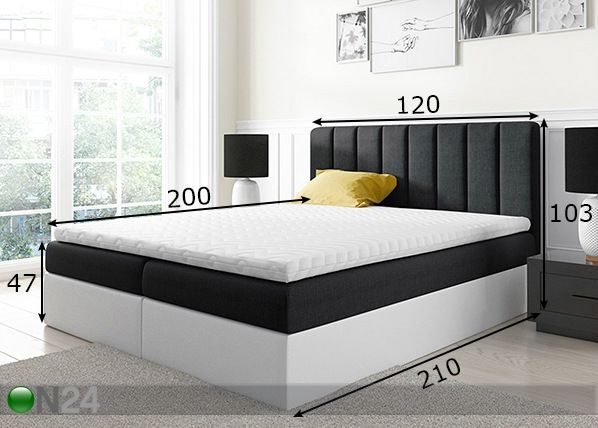 Pesukastiga kontinentaalvoodi 120x200 cm mõõdud