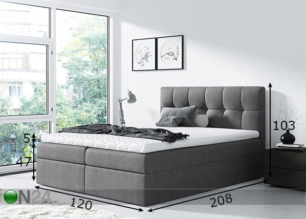 Pesukastiga kontinentaalvoodi 120x200 cm mõõdud