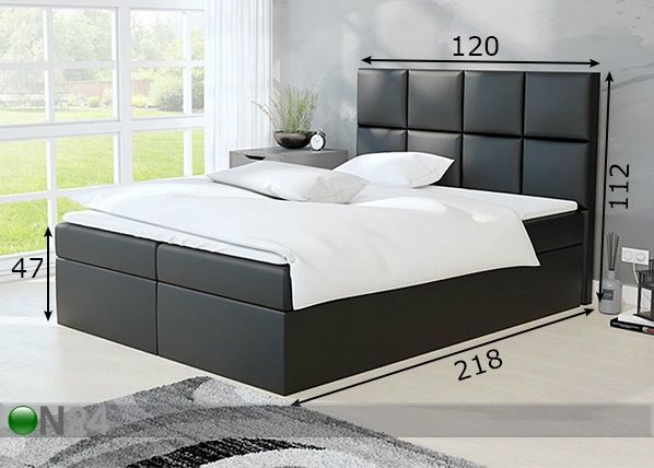 Pesukastiga kontinentaalvoodi 120x200 cm mõõdud
