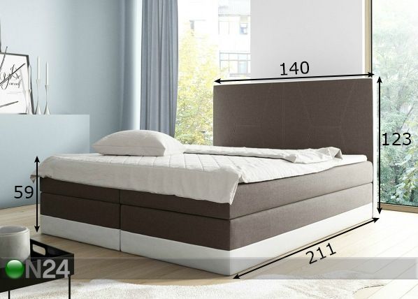 Pesukastiga kontinentaalvoodi 140x200 cm mõõdud