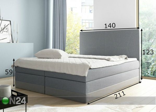 Pesukastiga kontinentaalvoodi 140x200 cm mõõdud