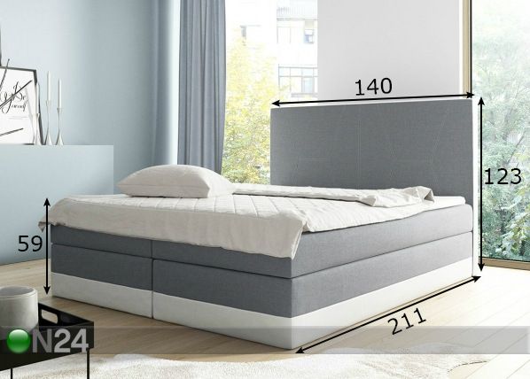 Pesukastiga kontinentaalvoodi 140x200 cm mõõdud